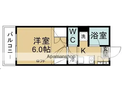 ベルトピア仙台8(1K/1階)の間取り写真