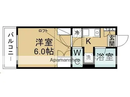 ベルトピア仙台8(1K/1階)の間取り写真