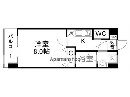 ヴィンテージ北山(1K/2階)の間取り写真