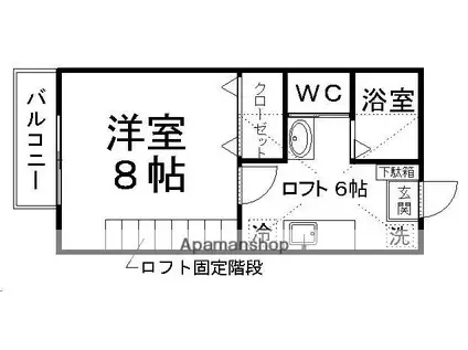 マッシュルーム(1K/1階)の間取り写真