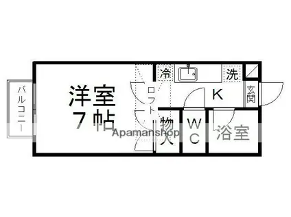 アイショウヴィラ旭ケ丘11(1K/1階)の間取り写真