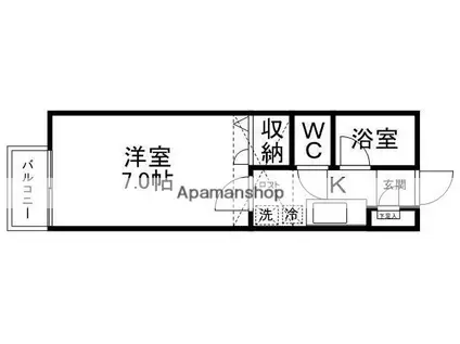 エスプワールM(1K/2階)の間取り写真