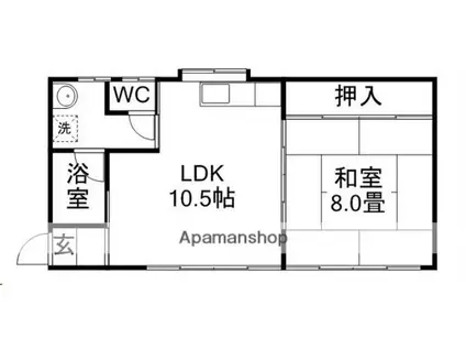 カーサ庄司(1LDK/2階)の間取り写真