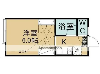 ベルトピア仙台9(1K/1階)の間取り写真