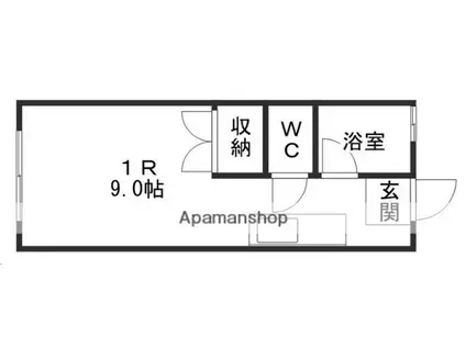 コーポしらはた(ワンルーム/2階)の間取り写真