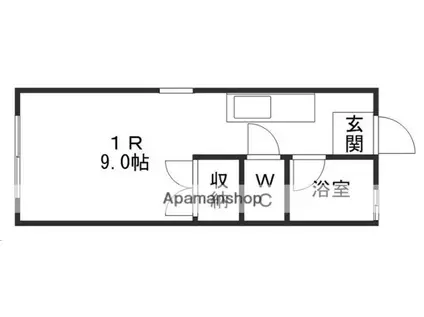 コーポしらはた(ワンルーム/1階)の間取り写真
