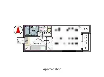 ヴァンベール宮町(1K/2階)の間取り写真