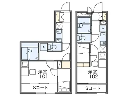 レオパレスMYC(1K/1階)の間取り写真
