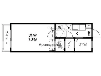 サンケンパレス黒松(1K/2階)の間取り写真