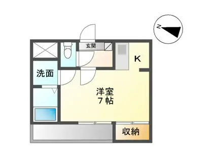 メゾンアルファ北仙台(1K/3階)の間取り写真