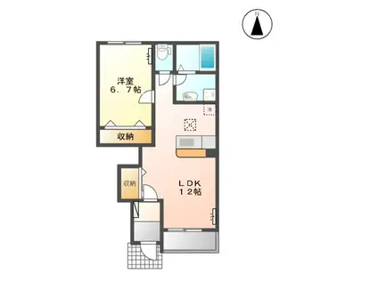 サン・ヌワール(1LDK/1階)の間取り写真