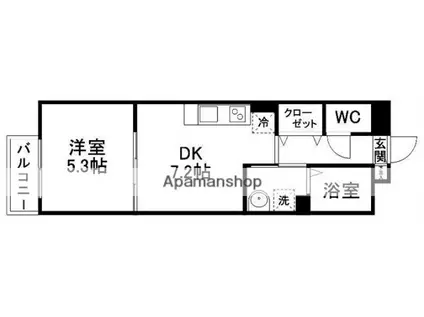 S-BASE NANKODAI(1DK/2階)の間取り写真