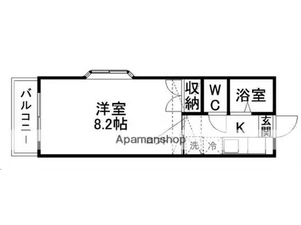 サリューベル(1K/1階)の間取り写真