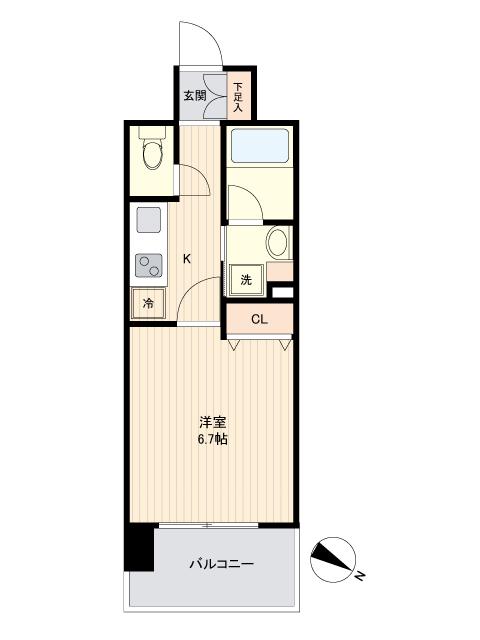 LIVECASA仙台長町(1K/8階)の間取り写真