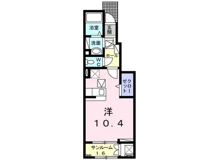 グランカーサドゥ(ワンルーム/1階)の間取り写真