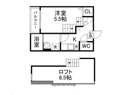 シュッツェ青葉(ワンルーム/2階)の間取り写真