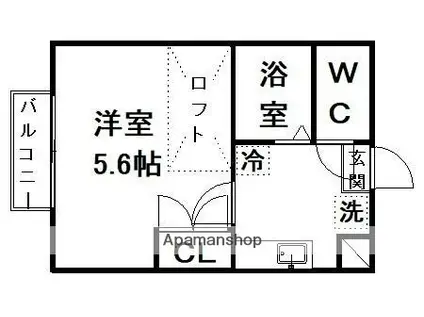 プルミエⅠ(1K/1階)の間取り写真