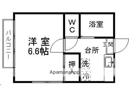 コーポタカシゲ(1K/2階)の間取り写真