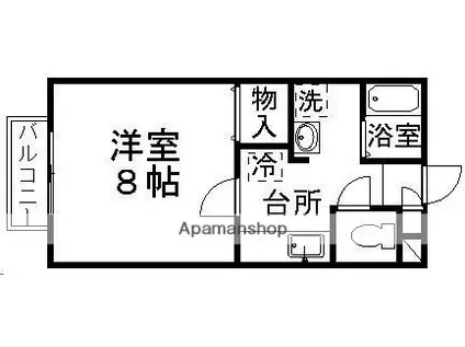 フローラル松森B棟(1K/2階)の間取り写真