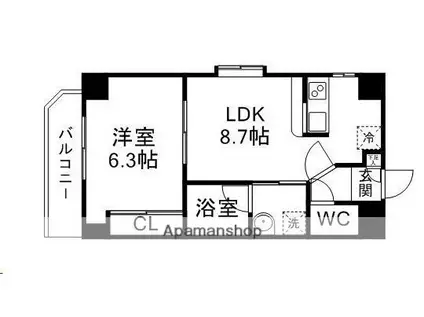 ガーデンロッジⅠ(1LDK/6階)の間取り写真