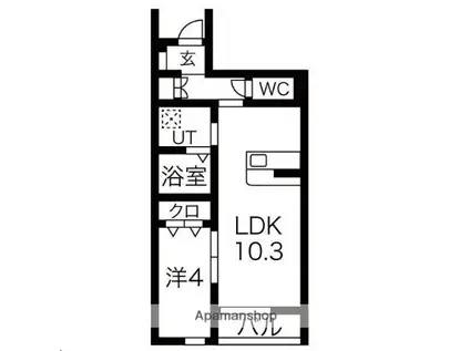 CASA ETERNO(1LDK/1階)の間取り写真
