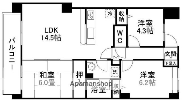 セントレアカマ5(3LDK/2階)の間取り写真