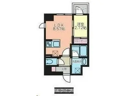 APPLE原町(1LDK/3階)の間取り写真