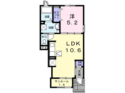 アルクリジェール(1LDK/1階)の間取り写真