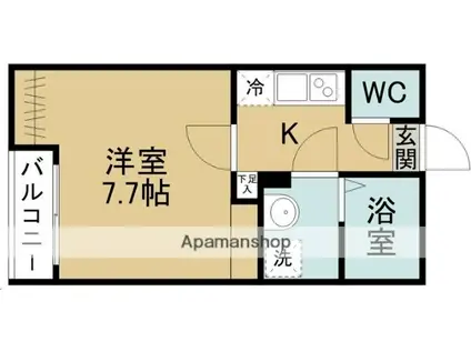 ダイバーシティ仙台(1K/2階)の間取り写真