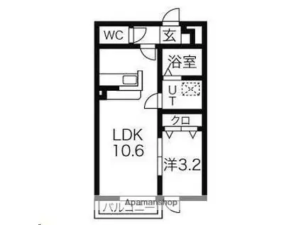 フルール ド セゾン(1LDK/1階)の間取り写真