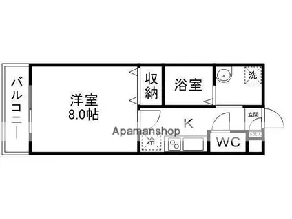 椿ガーデン(1K/1階)の間取り写真