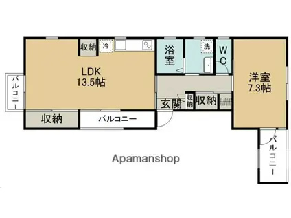 FAMILIAR南光台(1LDK/2階)の間取り写真