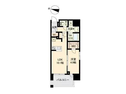 グランカーサ仙台晩翠通(1LDK/6階)の間取り写真