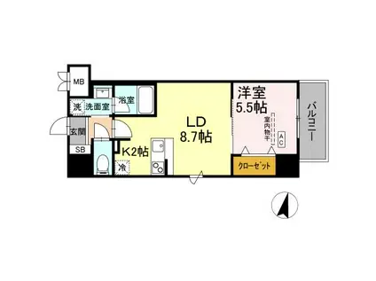 BULL HOUSE(1LDK/4階)の間取り写真