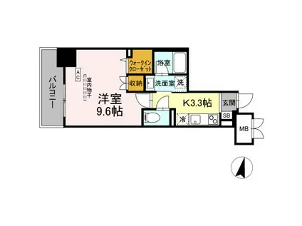 BULL HOUSE(1K/3階)の間取り写真