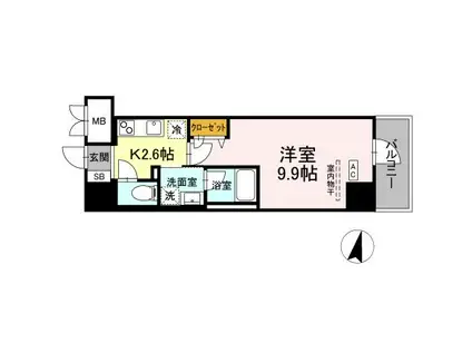 BULL HOUSE(1K/3階)の間取り写真