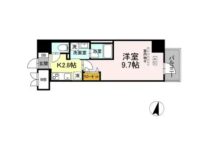 BULL HOUSE(1K/3階)の間取り写真