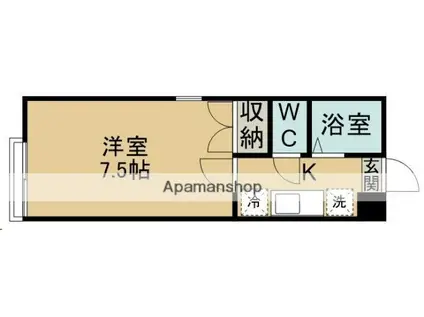 アタゴドミトリー八乙女ⅡA棟(1K/1階)の間取り写真