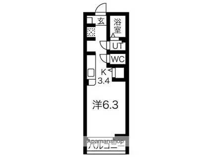 RS RESIDENCE(ワンルーム/3階)の間取り写真