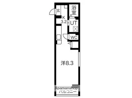 RS RESIDENCE(ワンルーム/1階)の間取り写真