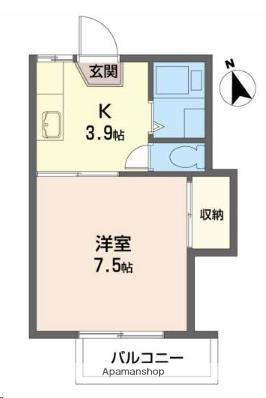 シティ中島丁B(1K/2階)の間取り写真