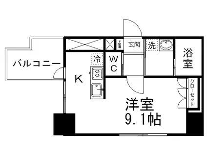 カスタリア大町(ワンルーム/2階)の間取り写真