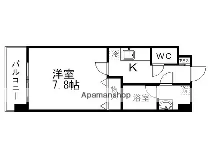 ヴィンテージ北山(1K/3階)の間取り写真