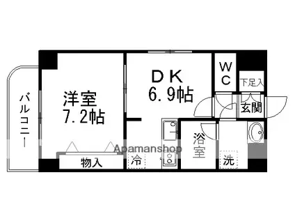 サーティラブ(1DK/2階)の間取り写真