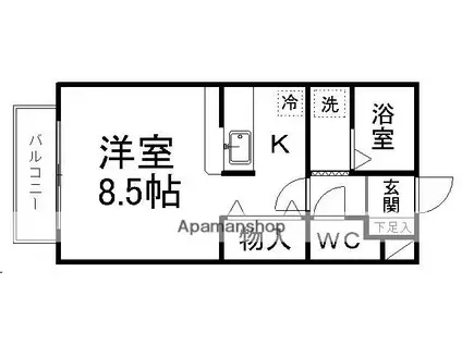 メゾンエスポアール(1K/1階)の間取り写真