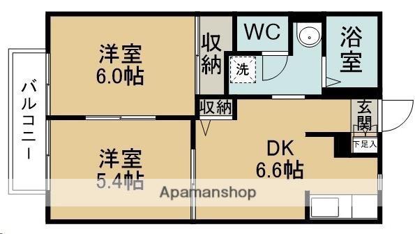 アルビオン・ハイム(2DK/1階)の間取り写真