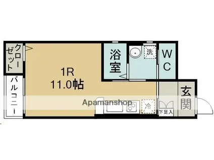 ティエラSATOH3号(ワンルーム/1階)の間取り写真