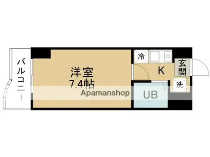 ランドマーク支倉(1K/1階)の間取り写真