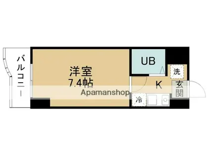 ランドマーク支倉(1K/4階)の間取り写真