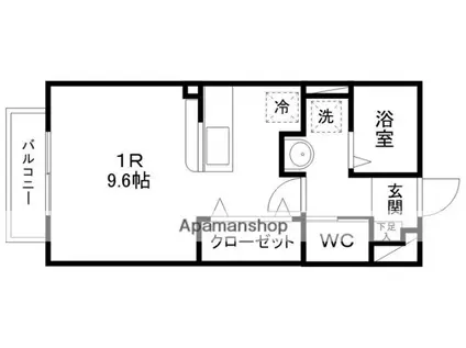 CREARGE川内(ワンルーム/2階)の間取り写真